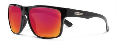 #ad Suncloud Mens Black Frame Sunglasses – Polarized Red Mirror Lens – S RBPPRMBK