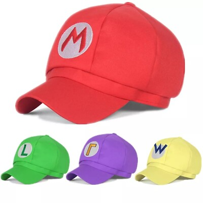 #ad Game Super Hat Luigi Bros Cosplay Octagonal Baseball Cap