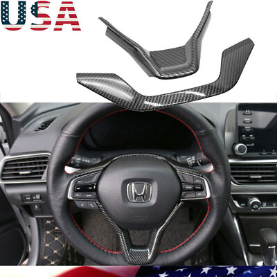 #ad For Honda Accord 2018 2022 Carbon Steering Wheel Frame Cover Trim Accessories