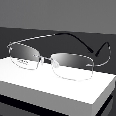 #ad Mens Womens Eyeglass Frames Titanium Alloy Lightweight Glasses Frame Rx able N09
