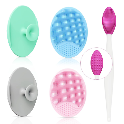 #ad Face Scrubber Facial Cleansing Brush: Soft Silicone Exfoliating Brush with Lip S