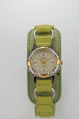 #ad Relic Womens Watch Green Leather Stainless Silver Gold Pearl Champagne Quartz