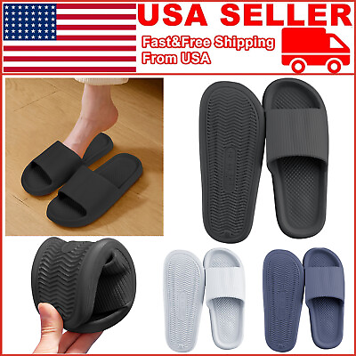 #ad Men#x27;s Summer Sandals Beach Flip Flops Outdoor Slippers Non Slip Shower Sandals $8.95