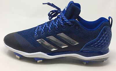 #ad Adidas Mens Power Alley 5 Baseball Cleat Shoe Royal Blue Silver Size 15 M US