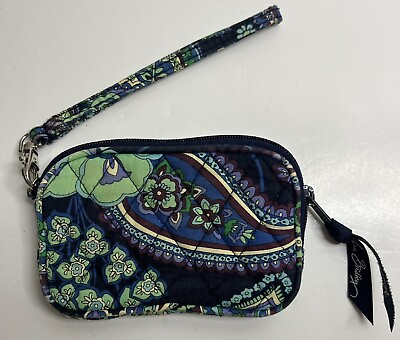 #ad VERA BRADLEY 5 1 2quot; ZIPPERED MULTICOLORED FLORAL WALLET WRISTLET