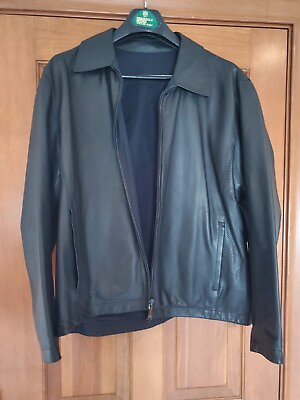 #ad Kenneth Cole Leather Jacket Size Large 100% Genuine Leather