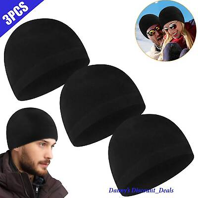 #ad 1 3Pcs Beanie Skull Cap Military Tactical Winter Warm Fleece Windproof Ski Hats