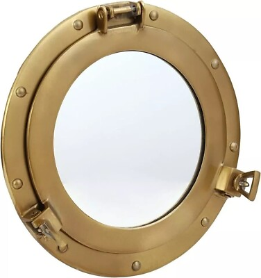 #ad 22#x27;#x27;Brass Porthole Mirror Viking Style Maritime Ship Boat Wall Mirror Home Decor