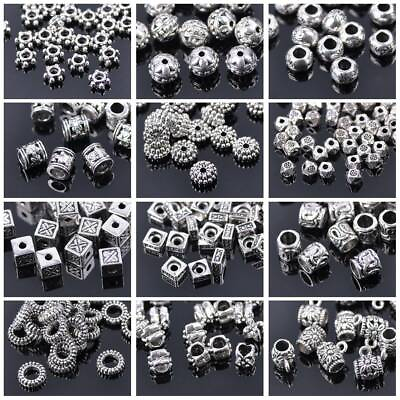 #ad 50pcs Tibetan Silver Metal Loose Spacer Craft Beads lot Wholesale Jewelry Making $2.55