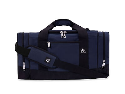#ad Navy Blue Unisex Sporty Camping Travel Gym Gear Duffel Bag 25 x 12 x 12 Inches
