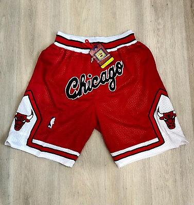 #ad Hardwood Classics NBA Chicago Bulls Men#x27;s Red Basketball Shorts Size Small New
