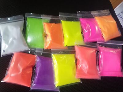 #ad Fluorescent Nail Powder 12 Colors Pigments Bright Colored Nail Glitter 50grams