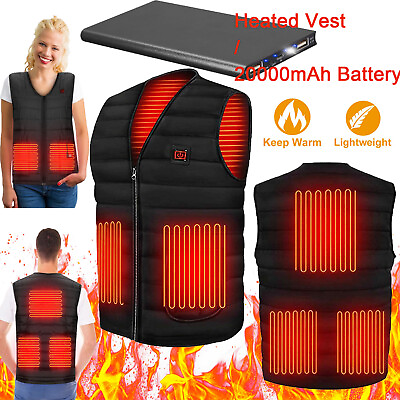#ad Electric Heated Vest Battery Pack Heating Vest Winter Heated Jacket Vest Charge