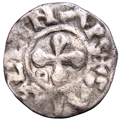 #ad FRANCE Feudal Bishops of Valence 12 13th century silver deniers Crusader COA