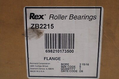 #ad ZB2215 Rexnord New Roller Bearing Flange Unit NEW STOCK B 729 $396.00