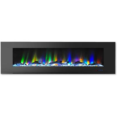 #ad Cambridge Electric Fireplace 72quot; Wall Mount W Multi Color Flames Display Black