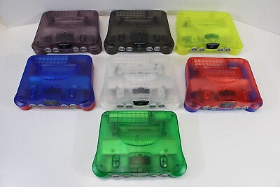 #ad Nintendo 64 N64 Clear Transparent Console LED NTSC REGION FREE Mod Various Color