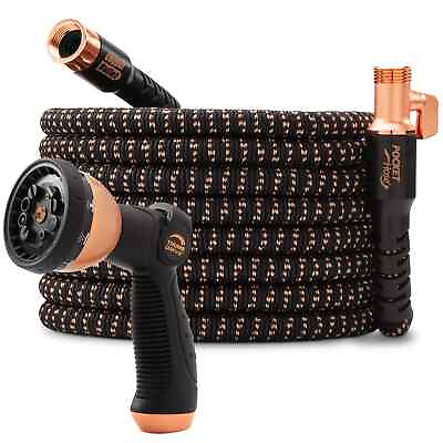 #ad Pocket Hose Copper Bullet 100 FT With Thumb Spray Nozzle AS SEEN ON TV 650psi
