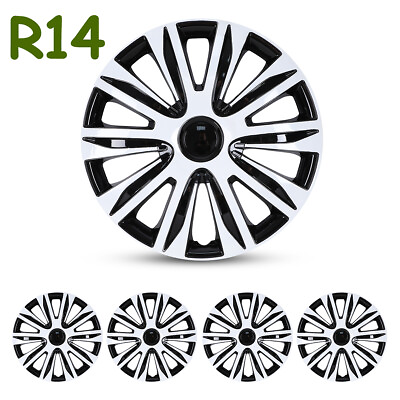 #ad 14 Inch Wheel Cover Rim Snap On Full Hub Caps fits R14 Tire amp; Steel Rim Set of 4