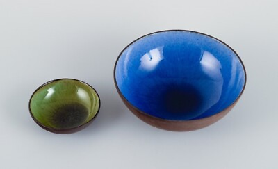 #ad OSA Denmark. Two small retro unique ceramic bowls. 1970s