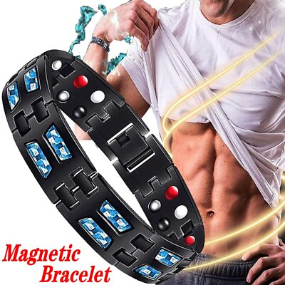 #ad Blue Titanium Magnetic Bracelet Carbon Fiber Bracelet Magnetic Therapy Bracelets