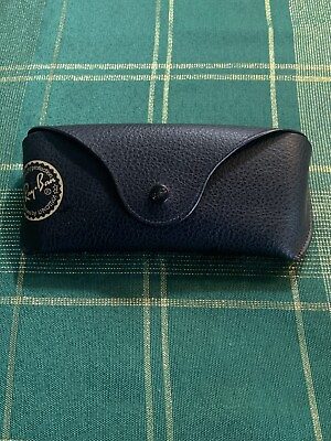 #ad RAY BAN SUNGLASSES CASE BLACK LUXOTICA LEATHER TYPE SNAP CLOSURE CLEAN