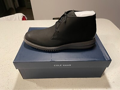 #ad Mens Cole Haan Grand Chukka Boots Black Nubuck Leather C36921 NIB Size 11