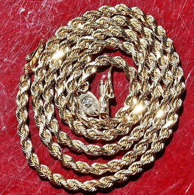 #ad 14k yellow gold necklace 18.0quot; solid silk rope chain 11.0gr Fortunoff N3011D
