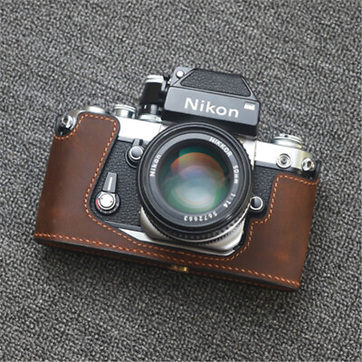 #ad Genuine Leather Half Case for Nikon F2 Camera Retro Handmade Protective Cover