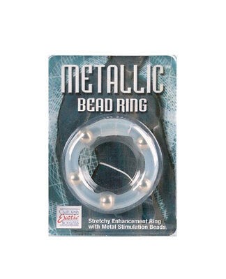 #ad Metallic Bead Ring Clear