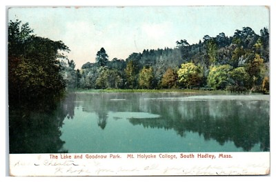 #ad 1907 The Lake and Goodnow Park Mt. Holyoke College South Hadley MA Postcard
