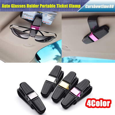 #ad Carbon Look Sunglasses Card Holder Car Sun Visor Glasses Clip Clamp Universal $5.46