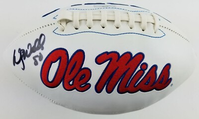 #ad Wesley Walls Signed Ole Miss Rebels NCAA Logo Football w COA