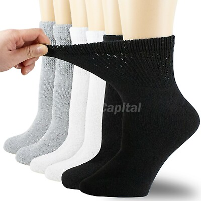 #ad For Womens Mens Non Binding Top Circulatory Diabetic Cotton Low Cut Ankle Socks $6.99