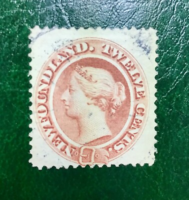 #ad Newfoundland Scott 28 12c Pale Red Brown Queen FVF Used 1870 Scarce As Used