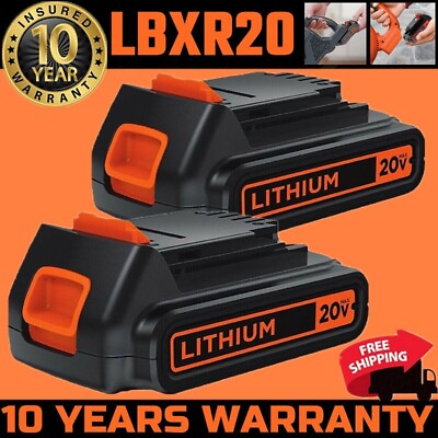 #ad 2PACK 20V 1.5AH Lithium Ion Battery for Black amp; Decker 20 Volt LB20 LBX20 LBXR20