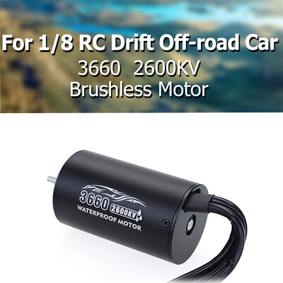#ad 2600KV Brushless Sensorless Waterproof Motor 3.175mm For 1 8 RC Off road Car