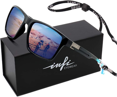 #ad Fishing Polarized Sunglasses for Men Driving Running Golf Sports Glasses Square