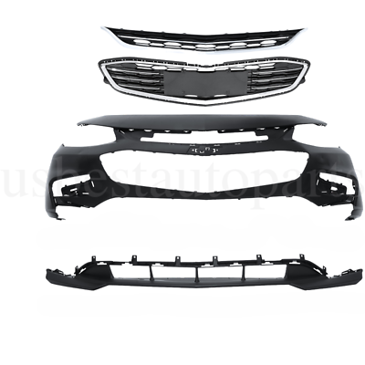 #ad Front Bumper Cover Kit Valance Grille Grill For Chevy Malibu 2016 2017 2018