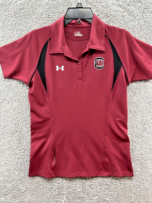 #ad Under Armour Heat Gear South Carolina Gamecocks Women’s Small Red Polo Shirt S