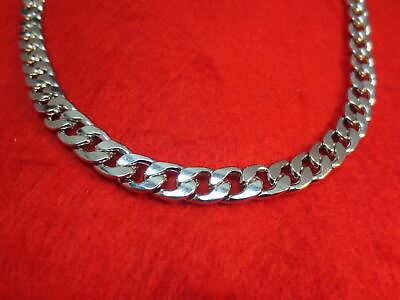 #ad 18 36quot; MENS STAINLESS STEEL SILVER 9MM CURB CHAIN NECKLACE W SPECIAL CLASP