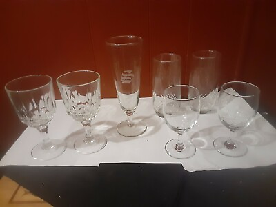 #ad LOT OF 7 PRESSED GLASS WINE GLASSES amp; OTHER GLASSES