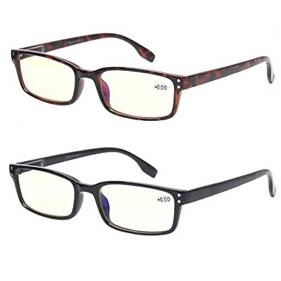 #ad Computer Glasses 2 Pair UV Protection Anti Blue Rays Anti Multicolor 0.0 x