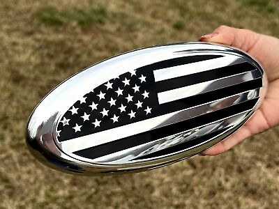 #ad 9 Inches For Ford F150 F350 FRONT GRILL Tailgate US Flag Oval Emblem Badge