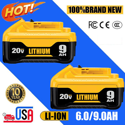 #ad Pack 20V For Dewalt 20 Volt Max XR 9.0AH Lithium Ion Battery DCB206 2 DCB205 2