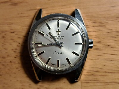 #ad Vintage Pronto Swiss made wristwatch good shape Runs over 46 hours