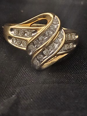 #ad Illegant 10k Yellow Gold Diamond Ring With 3.3g Of Gold Size 6.75