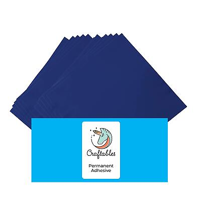 #ad Craftables Dark Blue Vinyl Sheets Permanent Adhesive Glossy amp; Waterproof ...