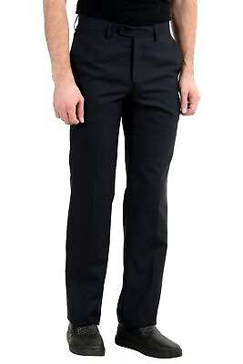 #ad Versace Collection Men#x27;s 100% Wool Black Dress Pants