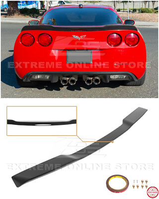 #ad For 05 13 Corvette C6 ZR1 Extended Matte Black Rear Trunk Lid Wing Spoiler $199.99